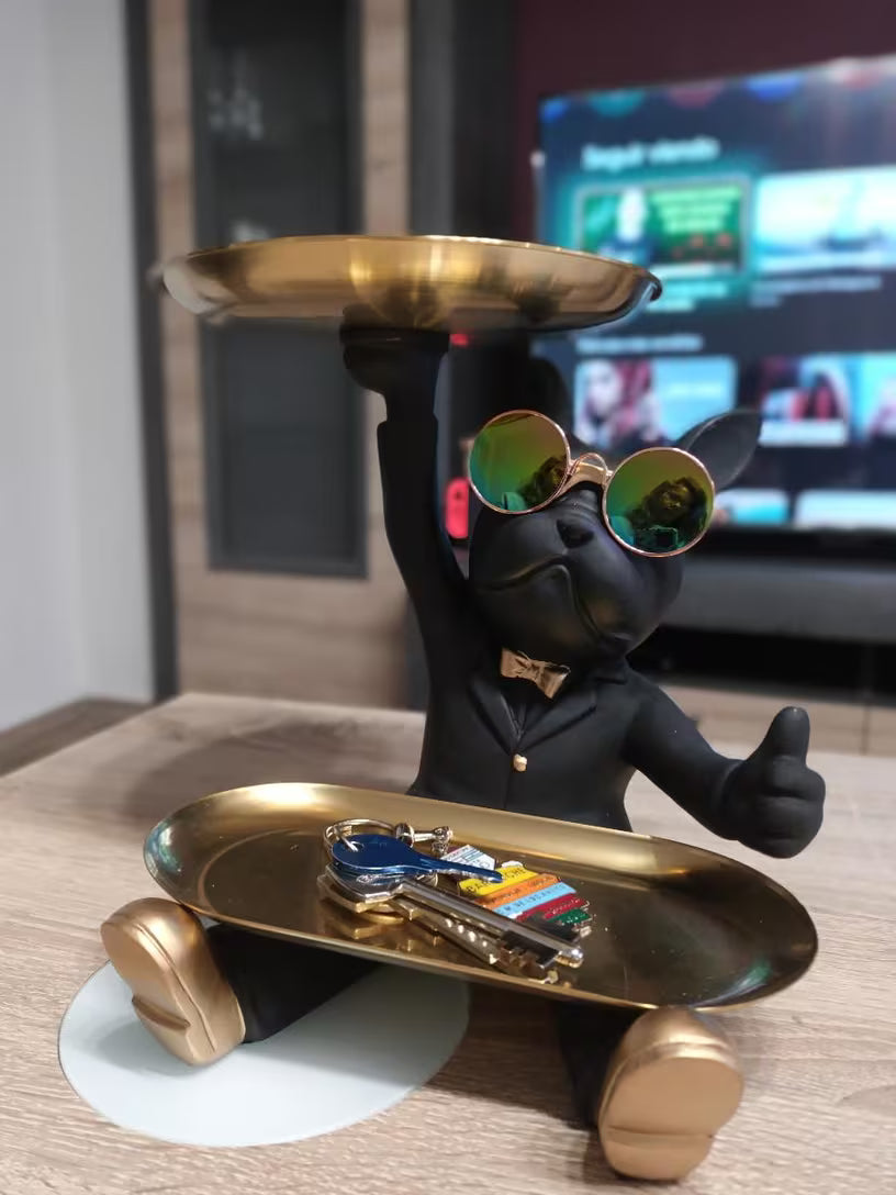 Käsitsi valmistatud prantsuse buldogi dekoratsioon – elegantne kuju, mis toob igasse ruumi iseloomu ja soojust