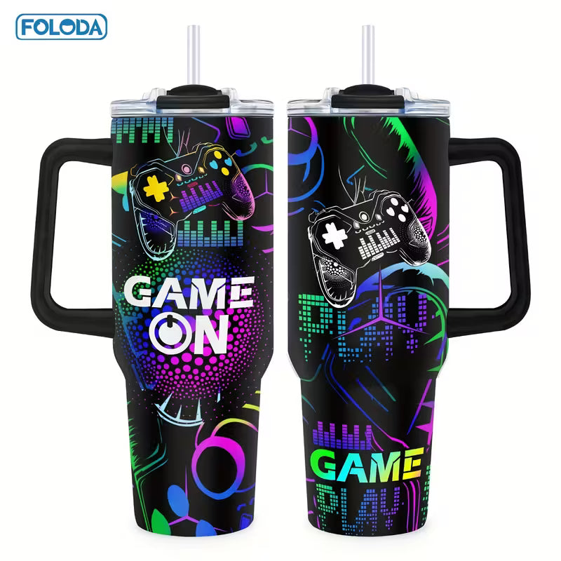 🎮 “GAME ON” mänguritops – Stanley-stiilis lekekindel roostevabast terasest dermotass