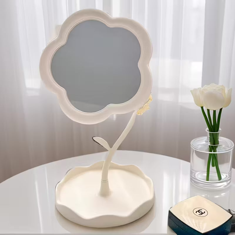 Lillekujuline 360° pöörlev meigipeegel – ilu igast küljest! 🌸✨