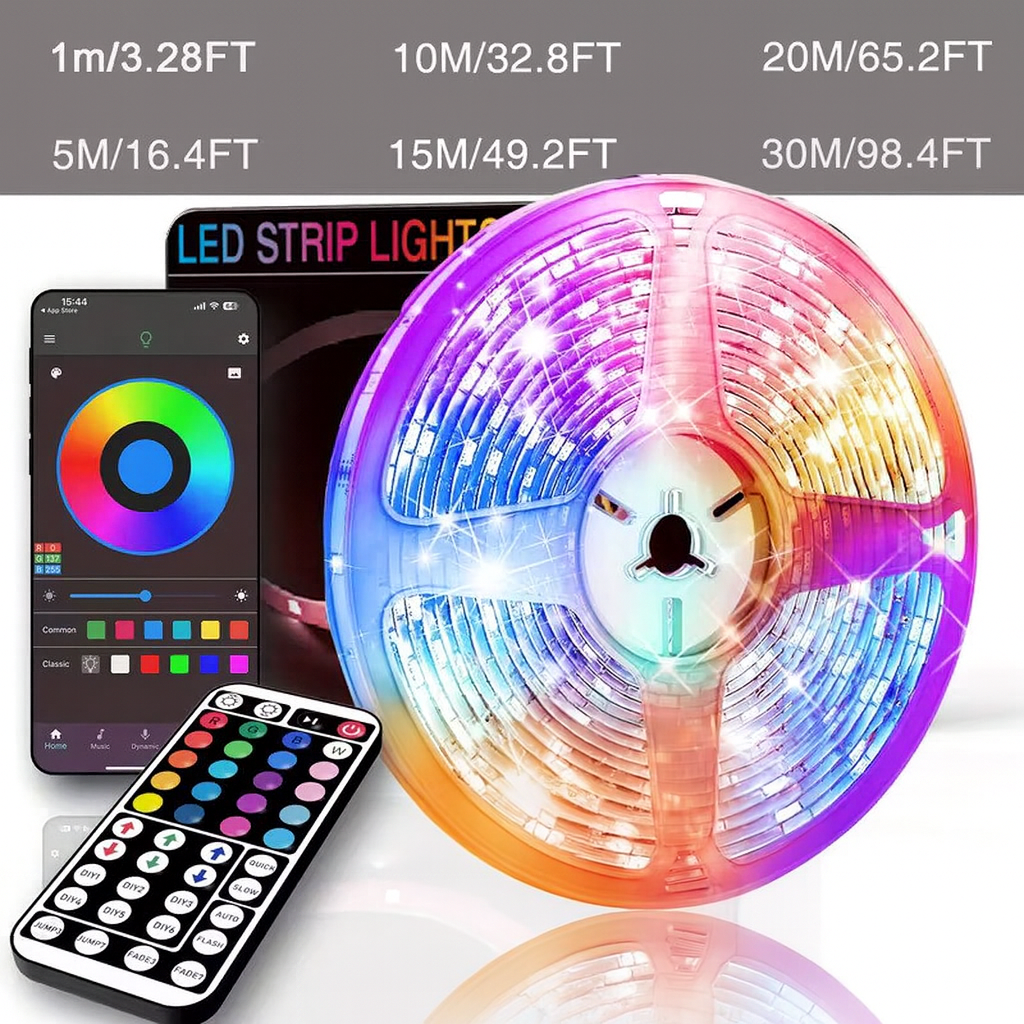 Mitmevärvilised LED-ribavalgustid (1-30m)